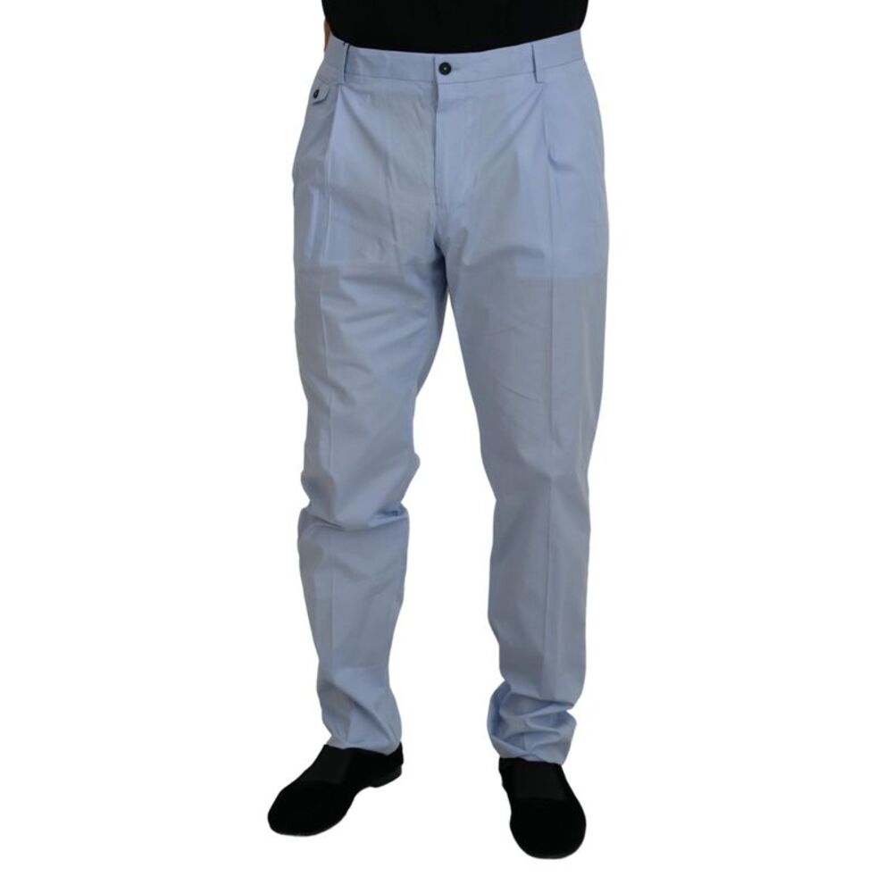 Dolce & Gabbana Blue Cotton Stretch Trousers Chinos Men's Pants - Picture 1 of 6